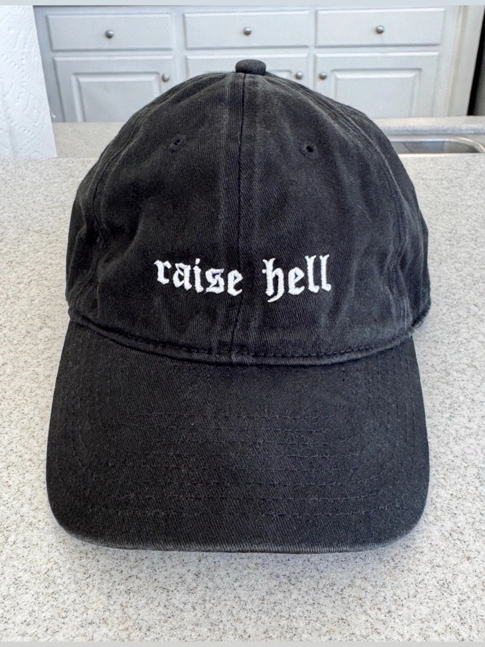 424 Brand Black "raise hell" Embroidered Baseball Cap